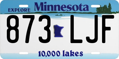 MN license plate 873LJF