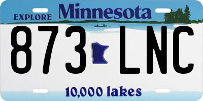 MN license plate 873LNC