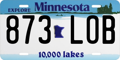 MN license plate 873LOB