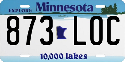 MN license plate 873LOC
