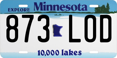 MN license plate 873LOD