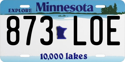 MN license plate 873LOE