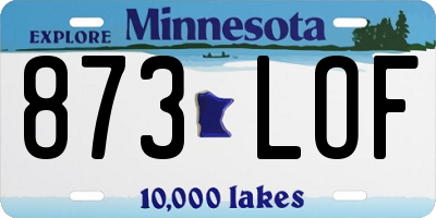 MN license plate 873LOF