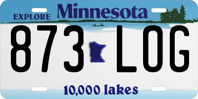 MN license plate 873LOG