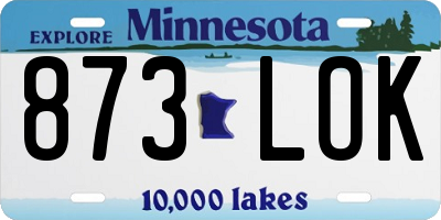 MN license plate 873LOK