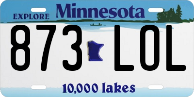 MN license plate 873LOL