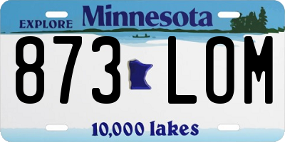 MN license plate 873LOM