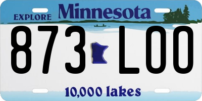 MN license plate 873LOO