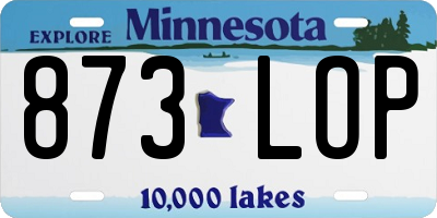 MN license plate 873LOP