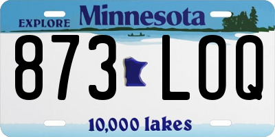 MN license plate 873LOQ
