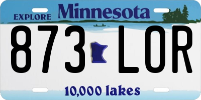 MN license plate 873LOR
