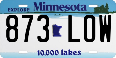 MN license plate 873LOW