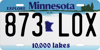 MN license plate 873LOX