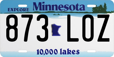 MN license plate 873LOZ