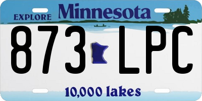 MN license plate 873LPC