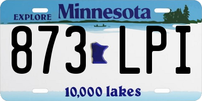 MN license plate 873LPI