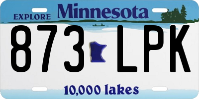 MN license plate 873LPK