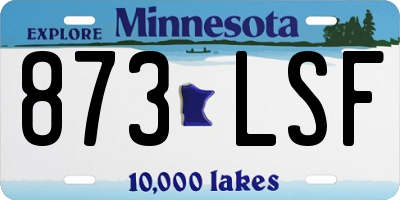 MN license plate 873LSF