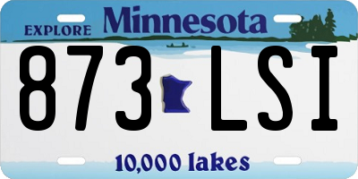 MN license plate 873LSI
