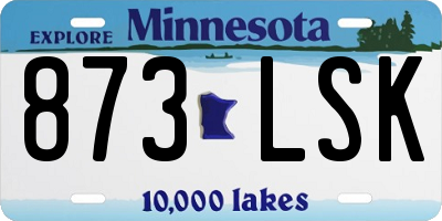 MN license plate 873LSK