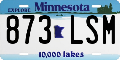 MN license plate 873LSM