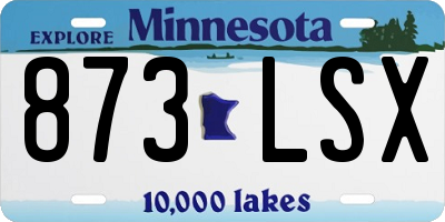 MN license plate 873LSX