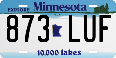 MN license plate 873LUF