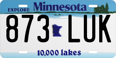MN license plate 873LUK