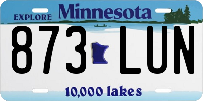 MN license plate 873LUN