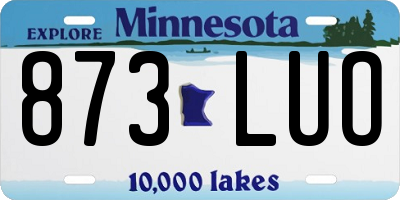 MN license plate 873LUO