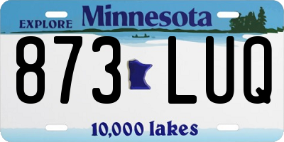 MN license plate 873LUQ