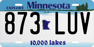 MN license plate 873LUV