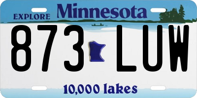 MN license plate 873LUW