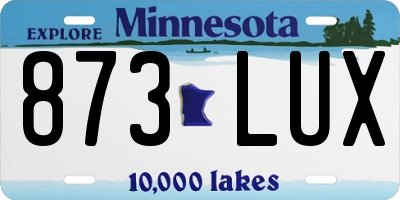 MN license plate 873LUX