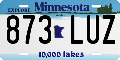 MN license plate 873LUZ