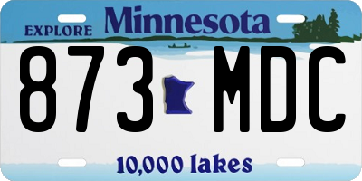 MN license plate 873MDC