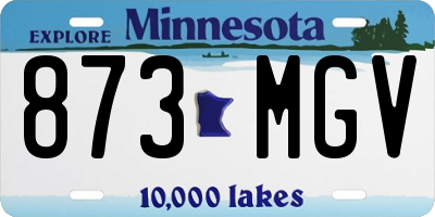 MN license plate 873MGV