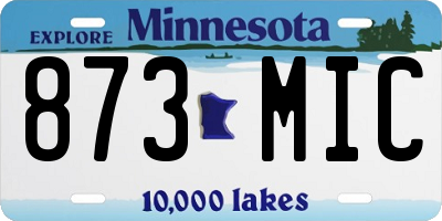 MN license plate 873MIC