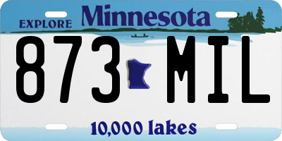 MN license plate 873MIL