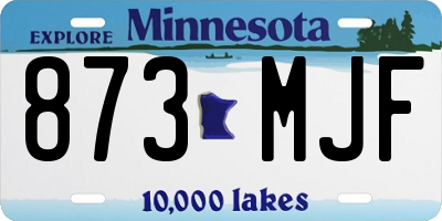 MN license plate 873MJF