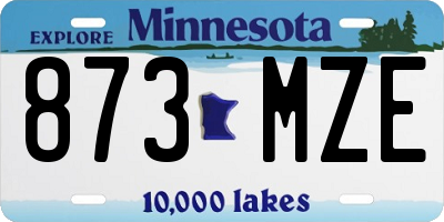 MN license plate 873MZE