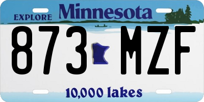 MN license plate 873MZF