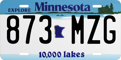 MN license plate 873MZG