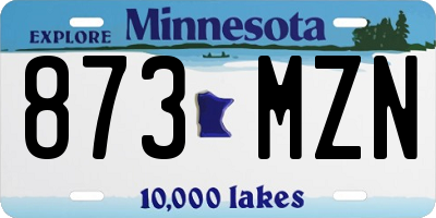 MN license plate 873MZN