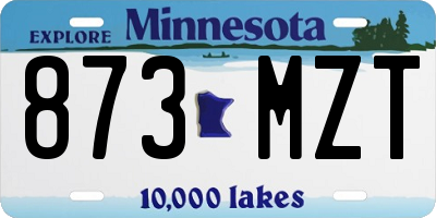 MN license plate 873MZT