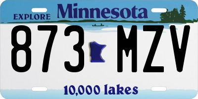 MN license plate 873MZV