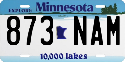 MN license plate 873NAM