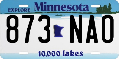 MN license plate 873NAO