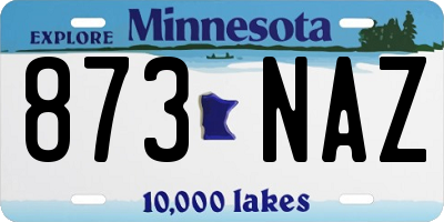 MN license plate 873NAZ