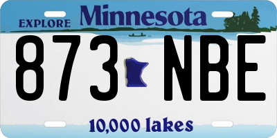 MN license plate 873NBE